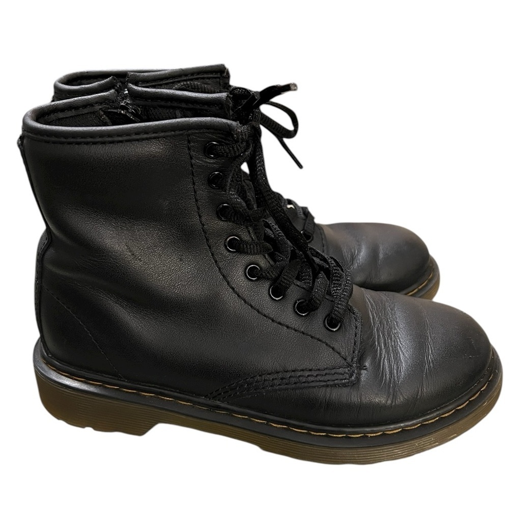 Dr Martens kids 1460 soft black leather lace up combat boots
